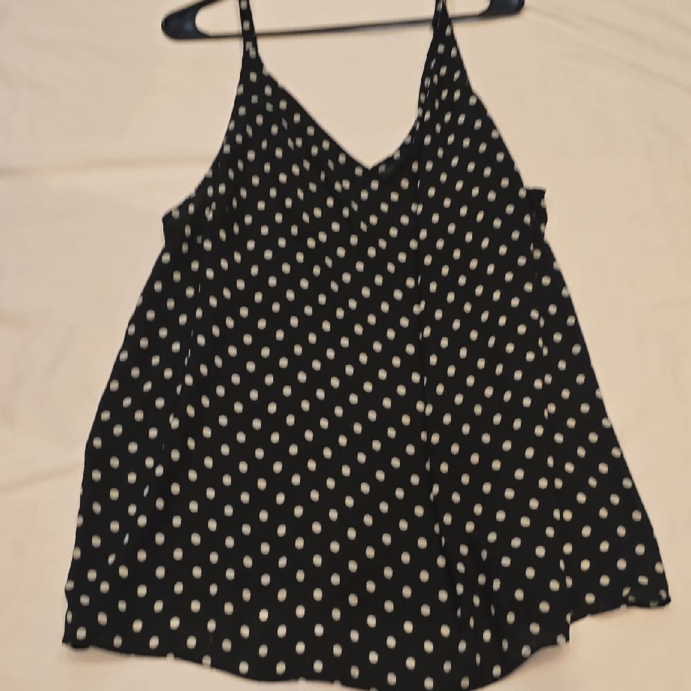 Torrid Black and White Polka Dot Blouse